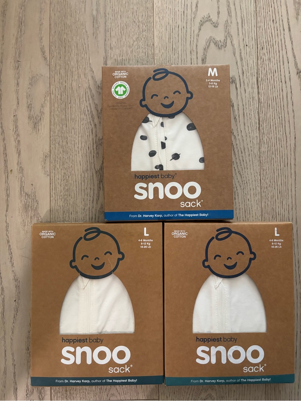 Happiest Baby Snoo Sack Kids Sleep Sack - White with Black Dots (M/L)